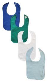 4 Baby Bibs (Color: Blue/Green/White, size: One Size)