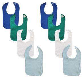 8 Baby Bibs (Color: Blue/Green/White, size: One Size)