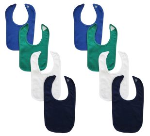 8 Baby Bibs (Color: Blue/Green/White/Navy, size: One Size)