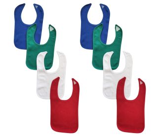 8 Baby Bibs (Color: Blue/Green/White/Red, size: One Size)