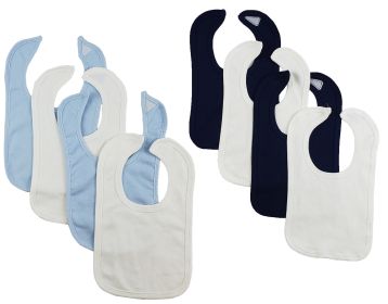 8 Baby Bibs (Color: Blue/White/Navy, size: One Size)