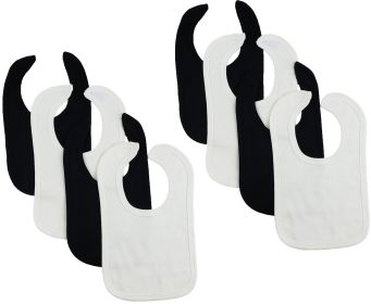 8 Baby Bibs (Color: White/Black, size: One Size)