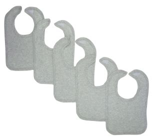 Grey Baby Bibs (Pack of 5) (Color: Grey, size: One Size)