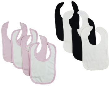 8 Baby Bibs (Color: Pink/White/Black, size: One Size)