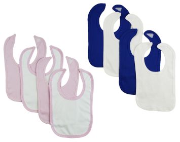 8 Baby Bibs (Color: Pink/White/Blue, size: One Size)