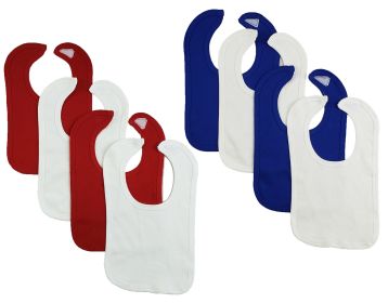 8 Baby Bibs (Color: Red/White/Blue, size: One Size)
