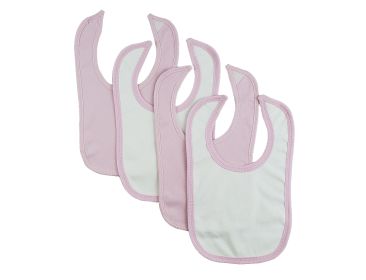 4 Baby Bibs (Color: Pink/White, size: One Size)