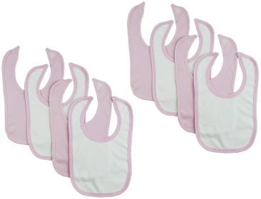 8 Baby Bibs (Color: Pink/White, size: One Size)