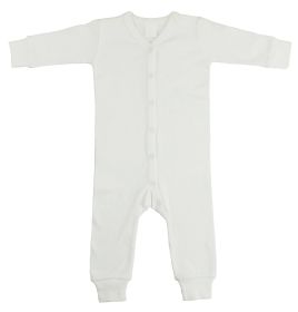 Interlock White Union Suit Long Johns (Color: White, size: small)