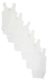 White Tank Top Onezie 6 Pack (Color: White, size: Newborn)