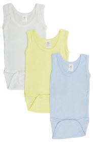 Boys Tank Top Onezies (Pack of 3) (Color: Blue/Yellow/White, size: Newborn)