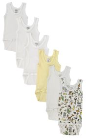 Unisex Baby 6 Pc Onezies and Tank Tops (Color: White, size: large)