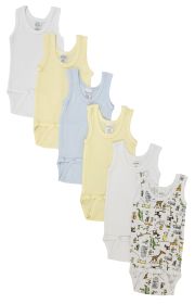 Baby Boy 6 Pc Onezies and Tank Tops (Color: White, size: large)