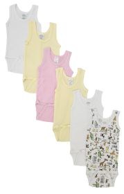 Baby Girl 6 Pc Onezies and Tank Tops (Color: White, size: large)