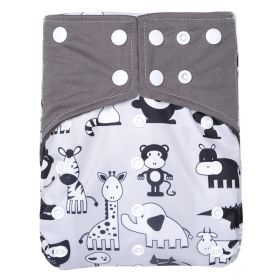 Baby Washable Bamboo Charcoal Cloth Diaper Pants Digital Printing (Option: NO15)