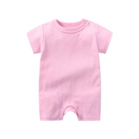 Baby Summer Short Sleeve Boxer Jumpsuit (Option: Pink-59cm)