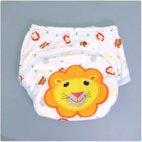 Summer Embroidered Baby Cotton Learning Pants  Diaper Pocket  Waterproof Training Pants  Leak-Proof Breathable Bread Pants (Option: lion-100 yards)