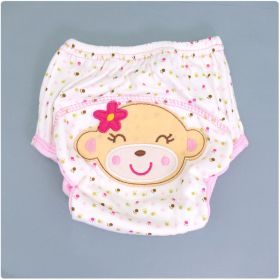 Summer Embroidered Baby Cotton Learning Pants  Diaper Pocket  Waterproof Training Pants  Leak-Proof Breathable Bread Pants (Option: Monkey-100 yards)