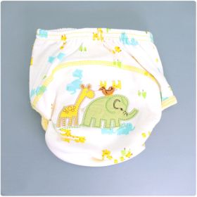 Summer Embroidered Baby Cotton Learning Pants  Diaper Pocket  Waterproof Training Pants  Leak-Proof Breathable Bread Pants (Option: Elephant-100 yards)