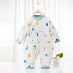Warm Jumpsuit Newborn Cotton Crawling Suit (Option: Toy green-59cm)