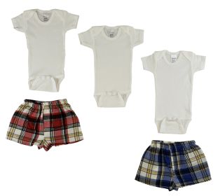 Infant Onezies and Boxer Shorts (Color: White, size: Newborn)
