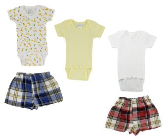 Infant Onezies and Boxer Shorts (Color: White/Yellow, size: Newborn)