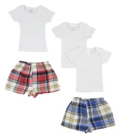 Infant T-Shirts and Boxer Shorts (Color: White, size: Newborn)