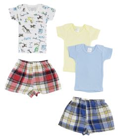 Infant Girls T-Shirts and Boxer Shorts (Color: White/Blue, size: Newborn)
