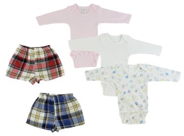 Infant Girls Long Sleeve Onezies and Boxer Shorts (Color: White/Pink, size: small)