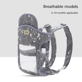 Multifunctional Baby Carrier With Breathable Front And Back In Summer (Option: Grey pig net)