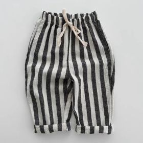 Spring and Autumn Summer Pants Vertical Breathable Boys and Girls (Option: Carbon Black-73CM)