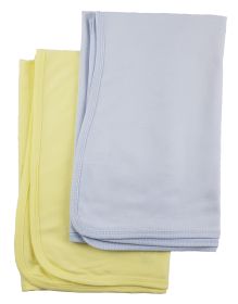 2 Receiving Blankets (Color: Blue/Yellow, size: 30x40)