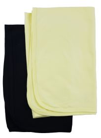 2 Receiving Blankets (Color: Yellow/Black, size: 30x40)