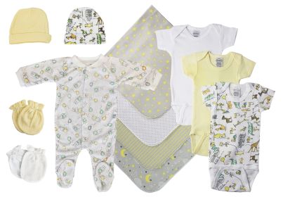 Unisex Baby 13 Pc Layette Sets (Color: White/Yellow, size: large)
