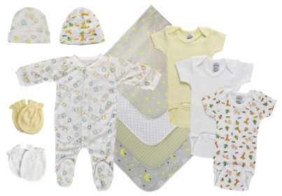 Unisex Baby 12 Pc Layette Sets (Color: White/Yellow, size: large)