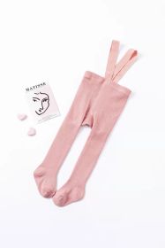 Cotton High-waisted Navel Belt Baby Pantyhose (Option: Pink with feet-S)