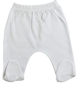 White Closed Toe Pants (Color: White, size: Newborn)