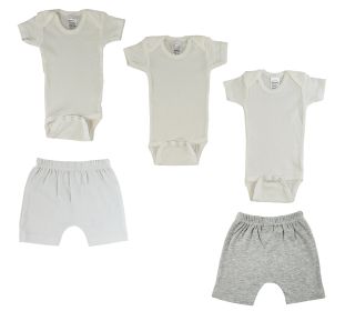 Infant Onezies and Shorts (Color: White/Grey, size: Newborn)