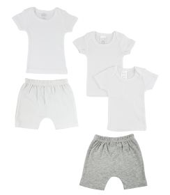 Infant T-Shirts and Pants (Color: White/Grey, size: Newborn)