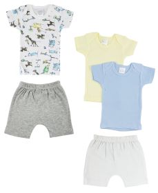 Infant Girls T-Shirts and Shorts (Color: White/Grey, size: small)