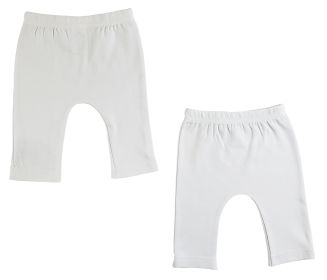 Infant Pants - 2 Pack (Color: White, size: Newborn)