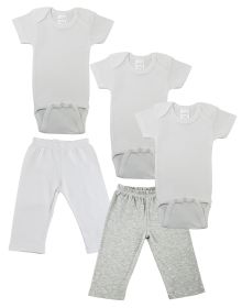 Infant Onezies and Track Sweatpants (Color: Grey/White, size: Newborn)