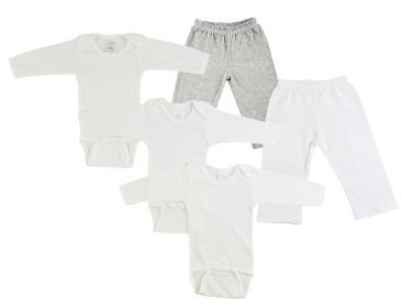 Infant Long Sleeve Onezies and Track Sweatpants (Color: Grey/White, size: Newborn)