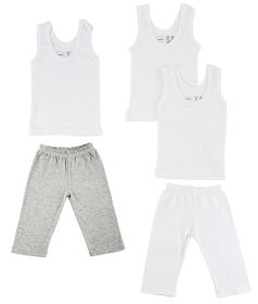 Infant Tank Tops and Track Sweatpants (Color: Grey/White, size: Newborn)