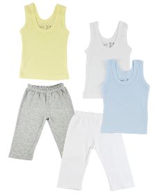 Boys Tank Tops and Track Sweatpants (Color: Grey/White, size: large)