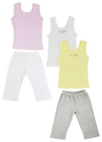 Girls Tank Tops and Track Sweatpants (Color: Grey/White, size: Newborn)