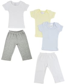Infant Boys T-Shirts and Track Sweatpants (Color: Grey/White, size: Newborn)