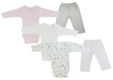 Infant Girls Long Sleeve Onezies and Track Sweatpants (Color: Grey/White, size: Newborn)