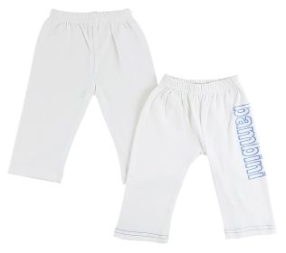 Infant Track Sweatpants - 2 Pack (Color: White, size: Newborn)