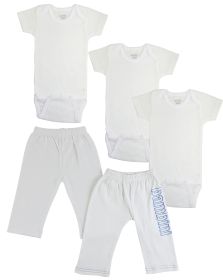 Infant Onezies and Track Sweatpants (Color: White/Blue, size: Newborn)